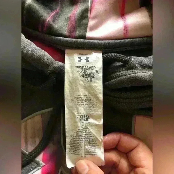 Under armour dark gray hoodie with pink logo women Medium - Picture 5 of 8